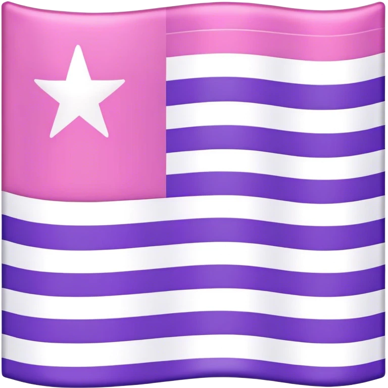 A flag with 3 lines the first line is fully pink the sec one is fully purple the third one is fully blue emoji