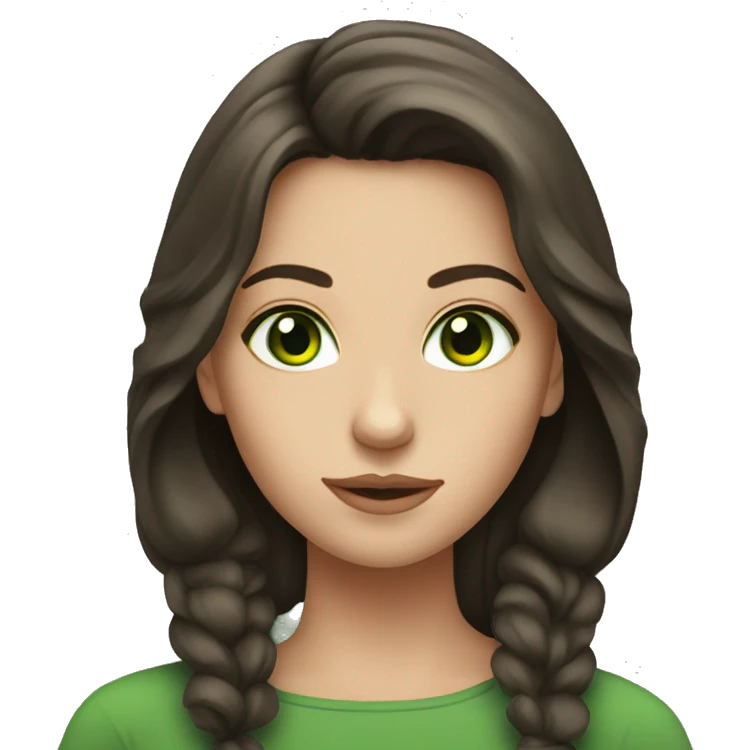 Brunette gurl with green eyes emoji