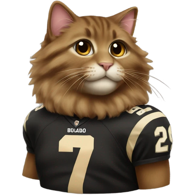 fluffy brown cat colorado buffalos jersey emoji