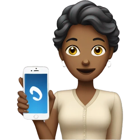 women  with phone emoji