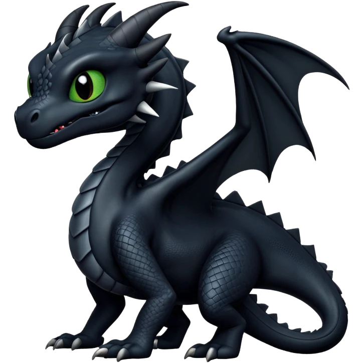 Dragón negro furia nocturna emoji