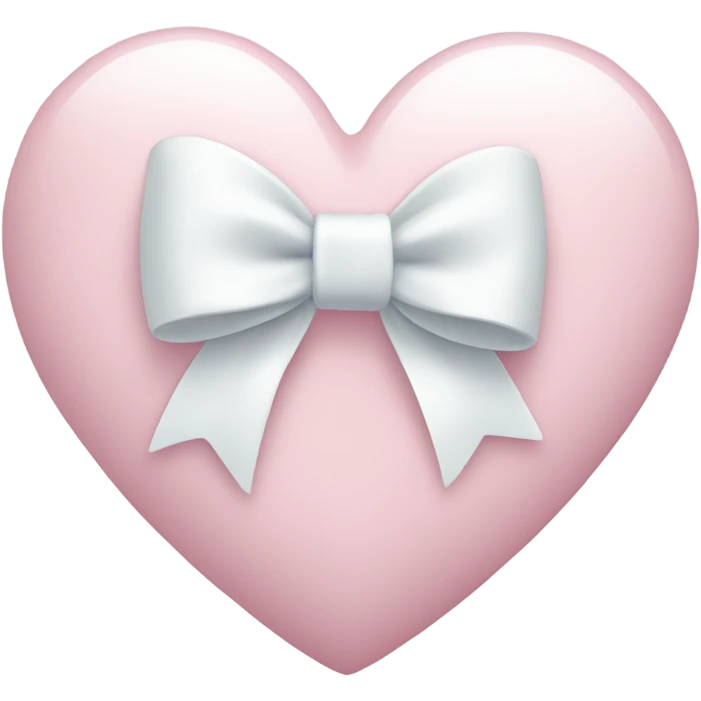 Pastel pink heart with white bow emoji