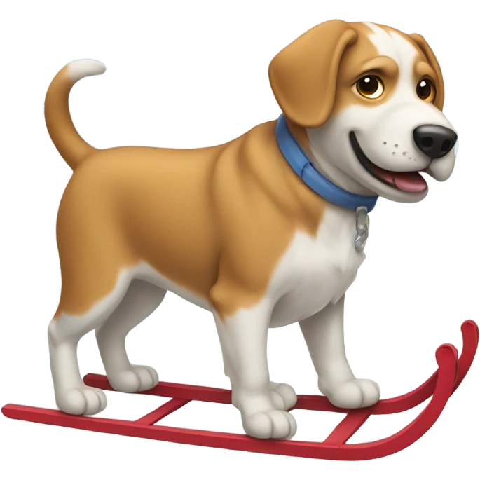 Dog pulling sled emoji