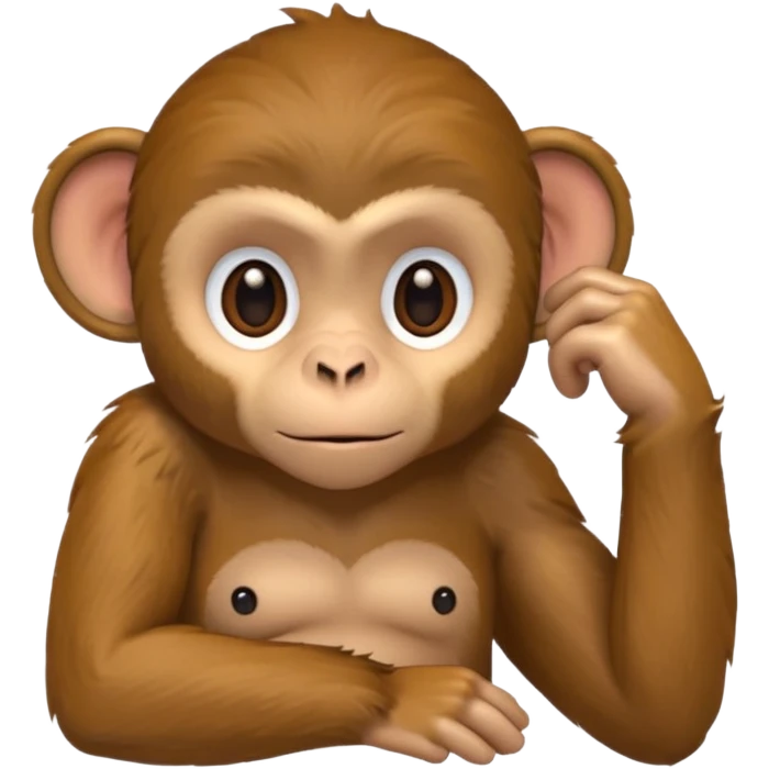 monkey listening hand on ear to help him hear better emoji