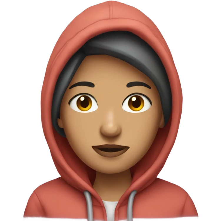 Elke Gill wearing a hoodie  emoji