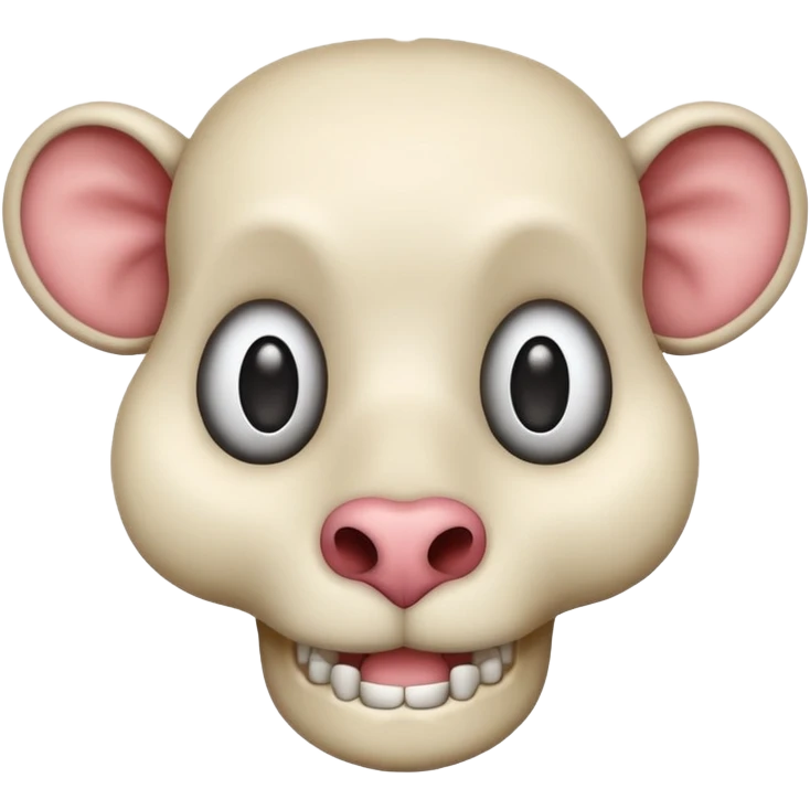 square head animal head emoji with eyes and mouth bone structre  emoji