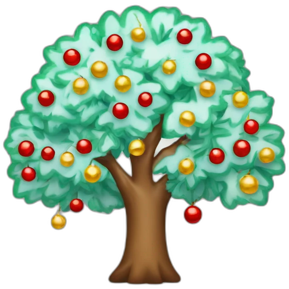 Un árbol de navidad con luses emoji