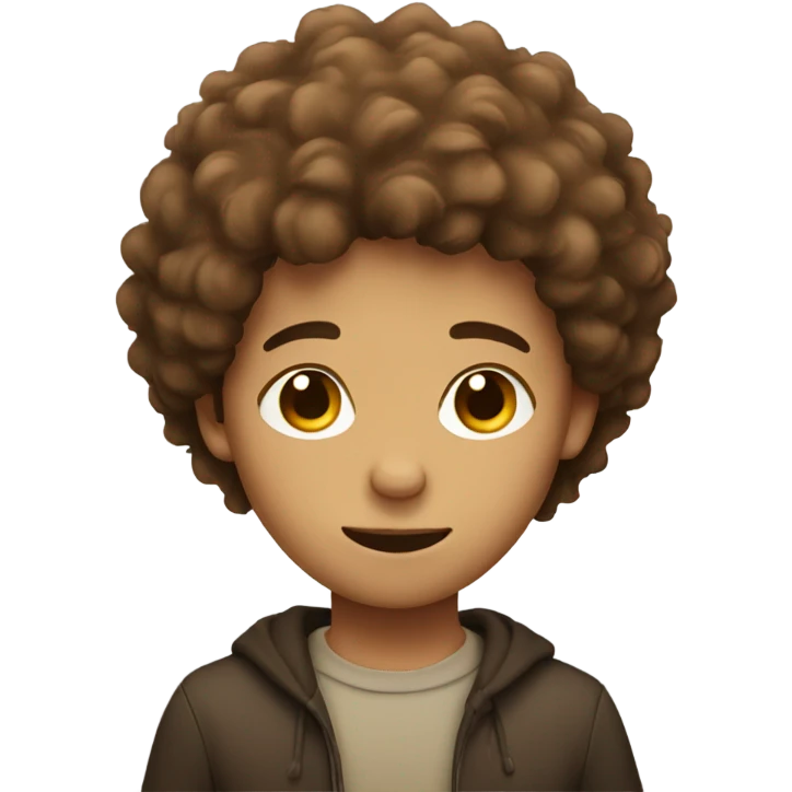 Boy with brown fluffy hair emoji