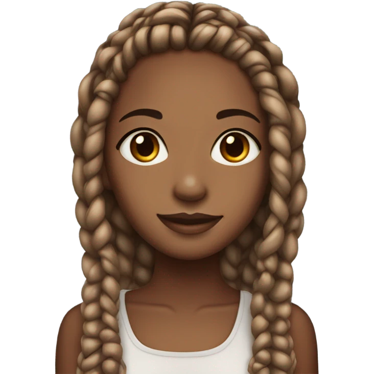 brown skin girl with box braids and pretty eyes emoji