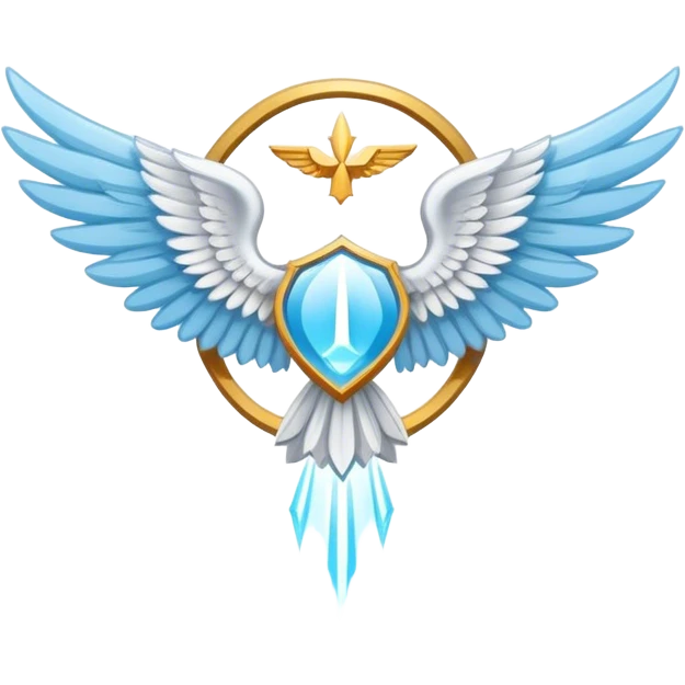 wings emblem holy saint light blue emoji