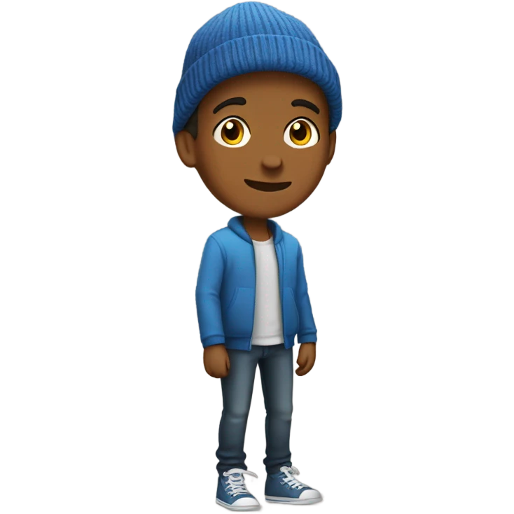 Teen boy with beanie emoji