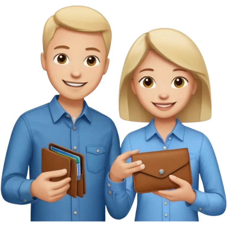 persona devolviendo billetera a otra persona emoji