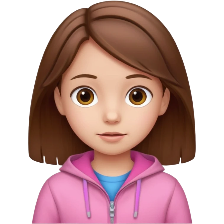 little kid girl, brown hair, pink clothes emoji