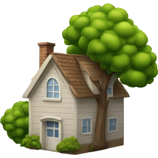 A house with a tree on it emoji