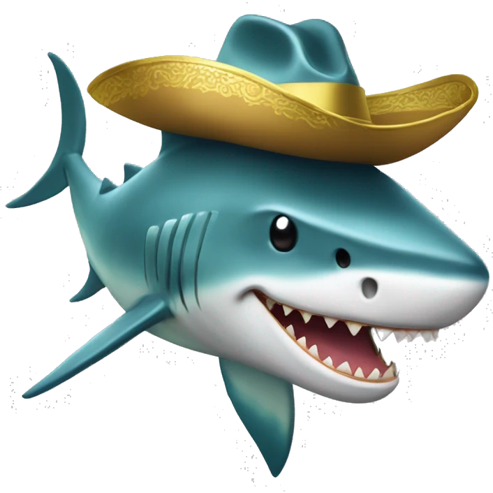 Tiburón con sombrero de oro  emoji
