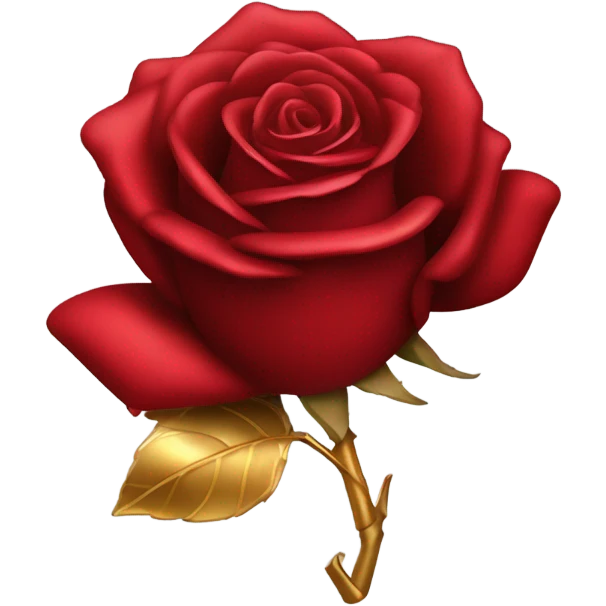 Red rose with gold stem emoji