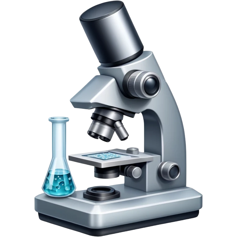 An icon featuring an electronic microscope, a metal alloy, and a crystal structure, symbolizing materials science. The design includes different materials like metals, ceramics, and polymers, alongside a stamp representing testing and quality control. Transparent background emoji