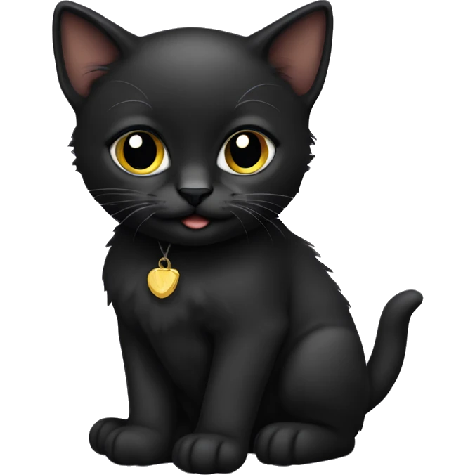 black kitten emoji