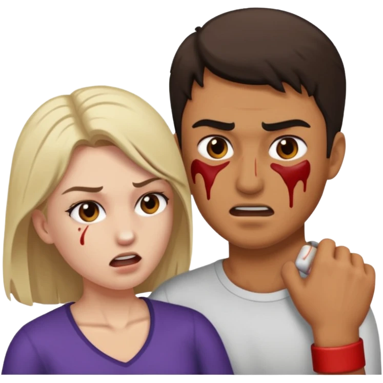 hombre golpeando a mujer emoji
