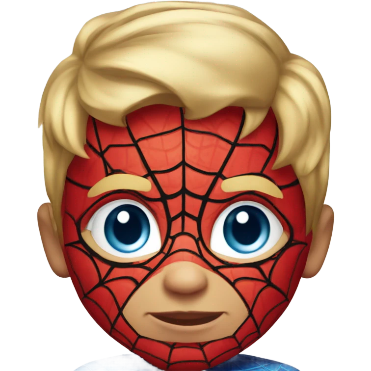 Spidey toddler boy blue eyes blonde hair emoji