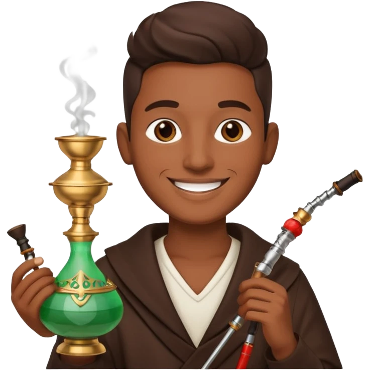 Smily with shisha chilling emoji