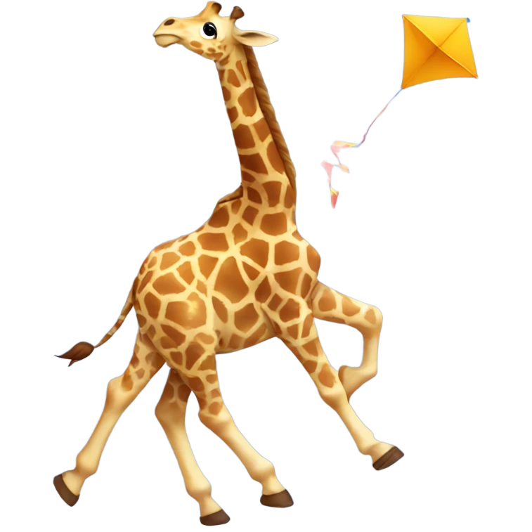 giraffe running with a kite emoji