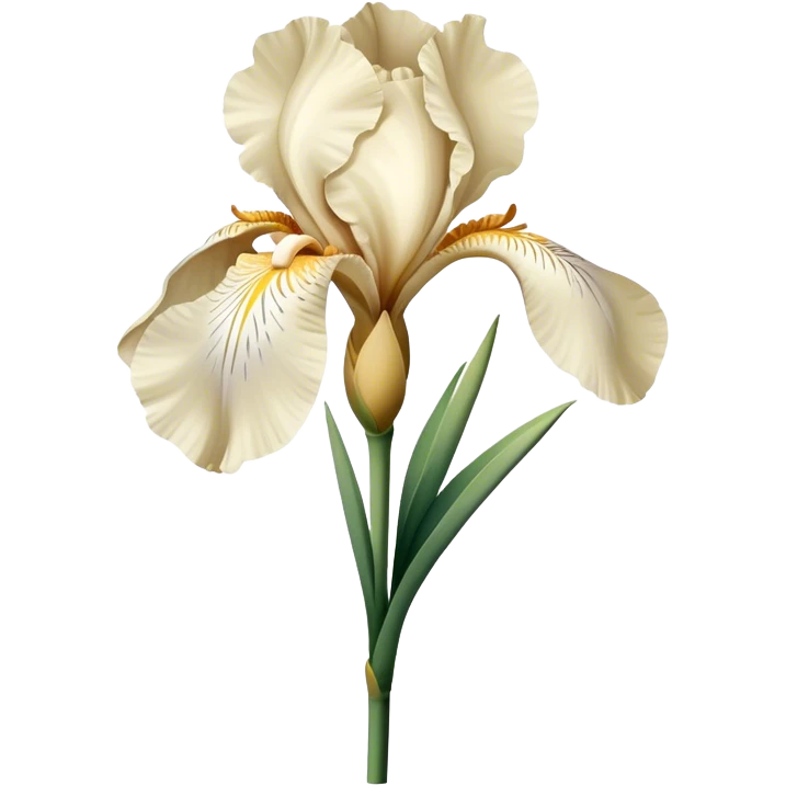single Cream Iris, straight stem emoji