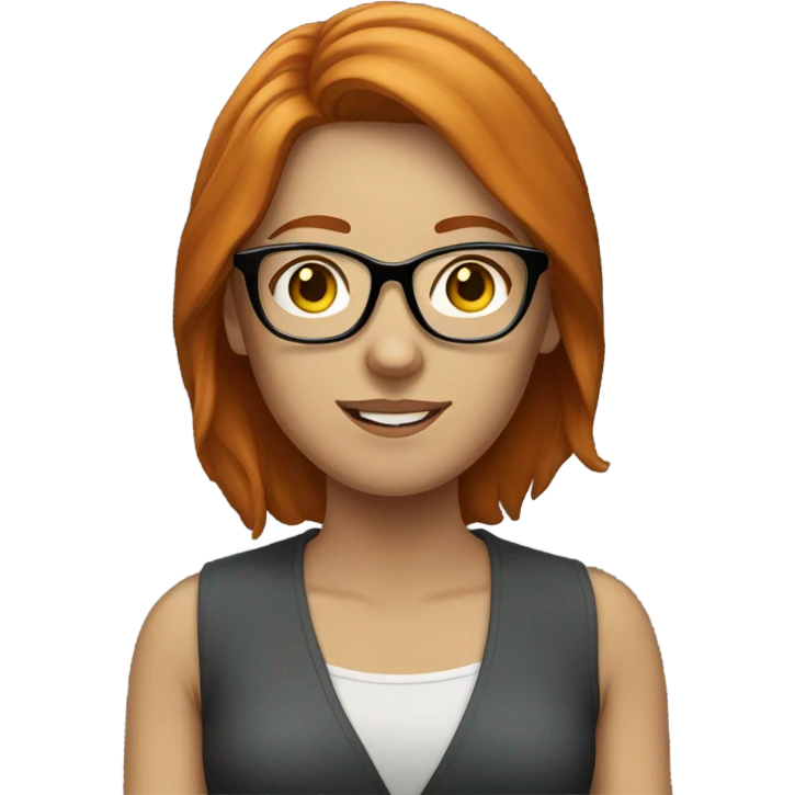 Ginger woman wearing glasses emoji