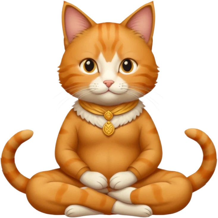 cat sitting lotus emoji