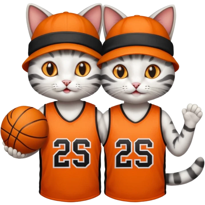 2 cats who just won a basketball game emoji