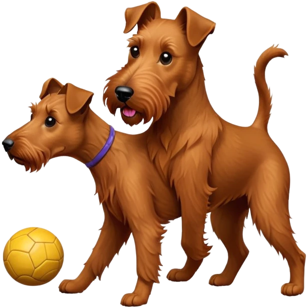irish terrier with ball emoji