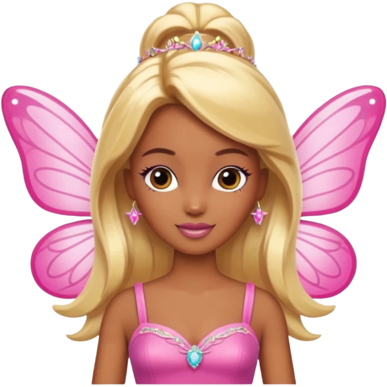 brown skin blonde barbie fairy  emoji