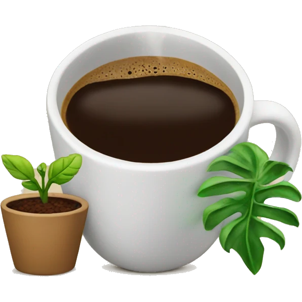 Coffee and an  egplant emoji