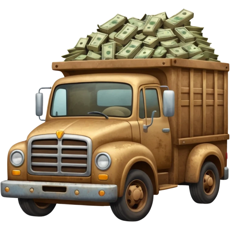 brown truck with money emoji