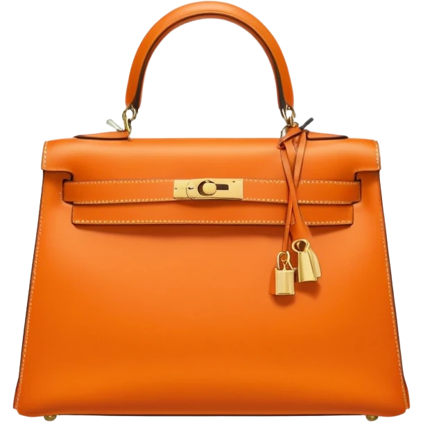hermes kelly orange bag emoji