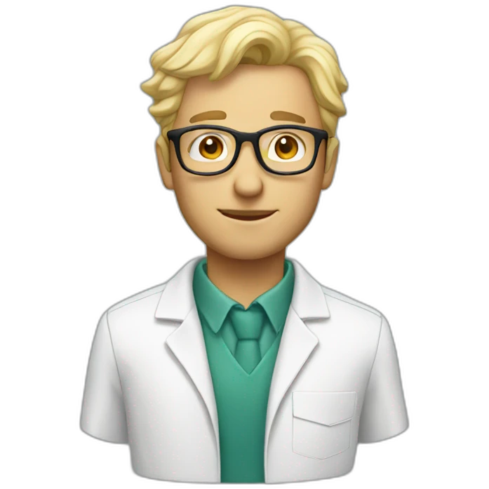 Biologist man glasses blonde emoji