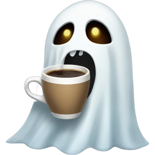 a ghost drinking coffee emoji