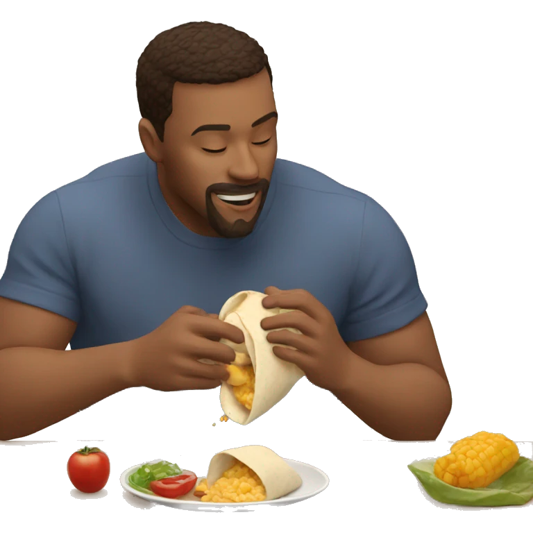 man feeding a baby burrito emoji