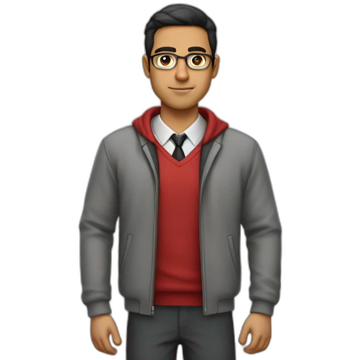 Profesor rubio joven sin gafas con chándal rojo emoji
