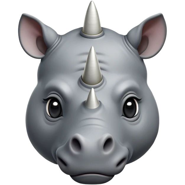 cinematic-noble-cute-rhinoceros-portrait-emoji,slate-grey-hide-poised-and-regal,-with-a-massive,-powerful-build-and-a-thick,--deep-set-soulful-piercing-eyes,-simplified-yet-sharp-and-sophisticated-features,-highly-detailed,-large-black-eyes, white horn, front facing emoji