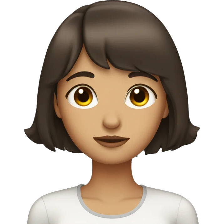 brunette girl with bangs sleeping  emoji