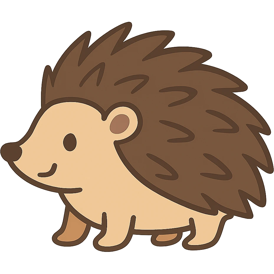 flat toon style hedgehog emoji