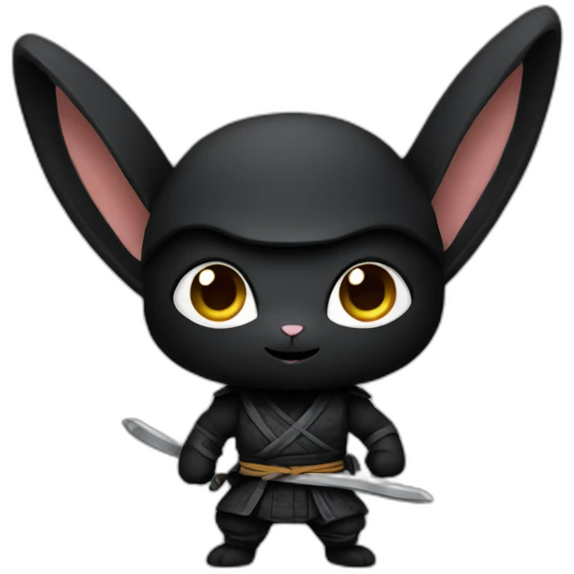 Ninja black bunny emoji