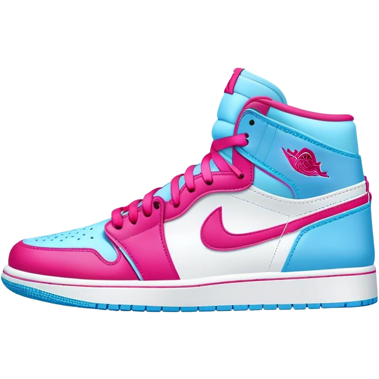 Hot pink and light blue air Jordan’s 1s emoji