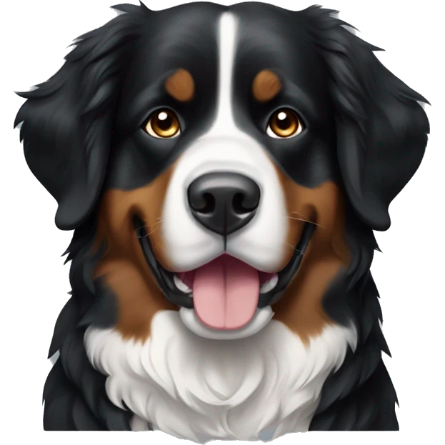 Black and white Bernese mountain dog emoji