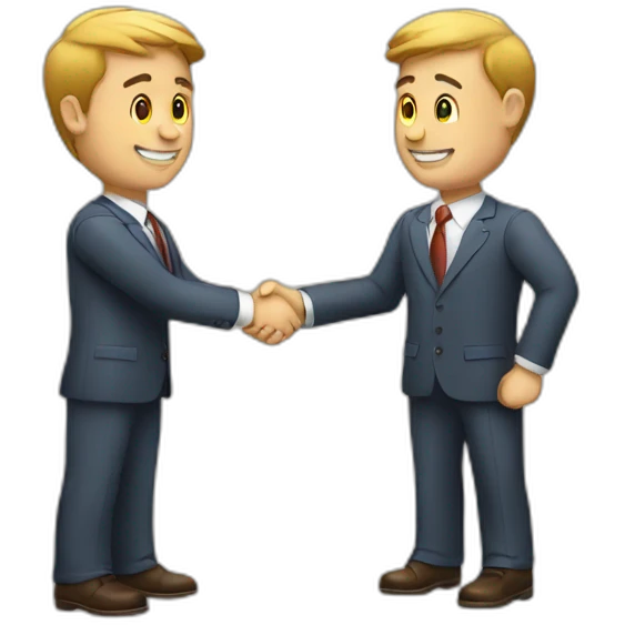 two business man handshake emoji