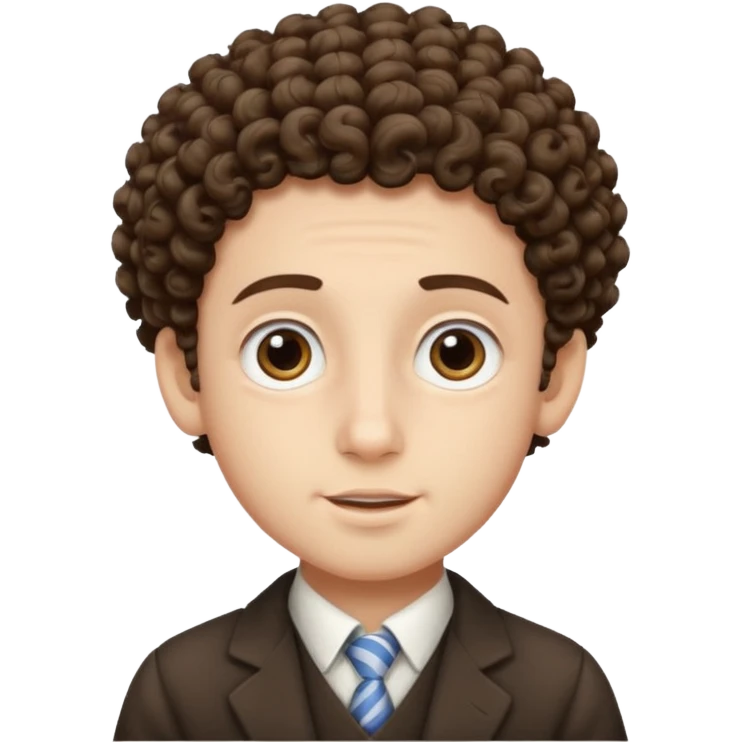 Jewish boy white kipa curly peyos emoji