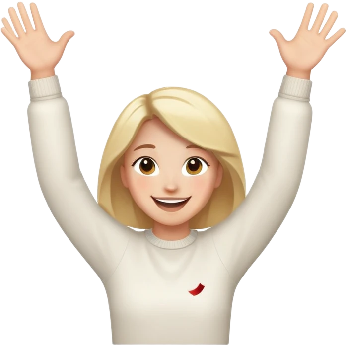 Crazy happy hands up confetti ￼ emoji
