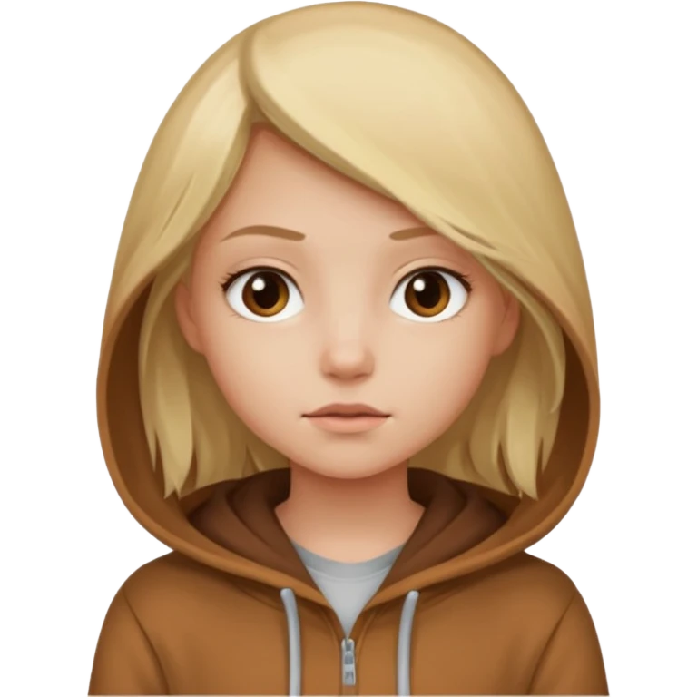 blondegirl with brown hoodie emoji