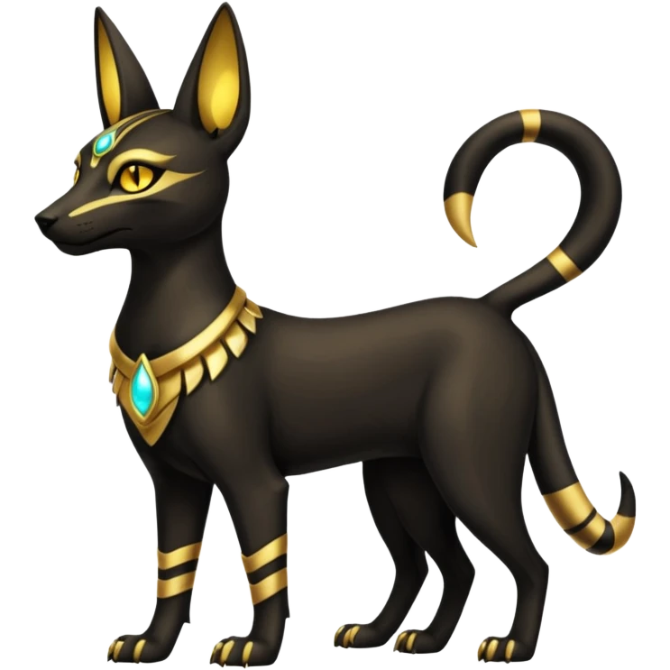Anubis-Umbreon-Bastet-Fakémon-hybrid-creature (full body)  emoji